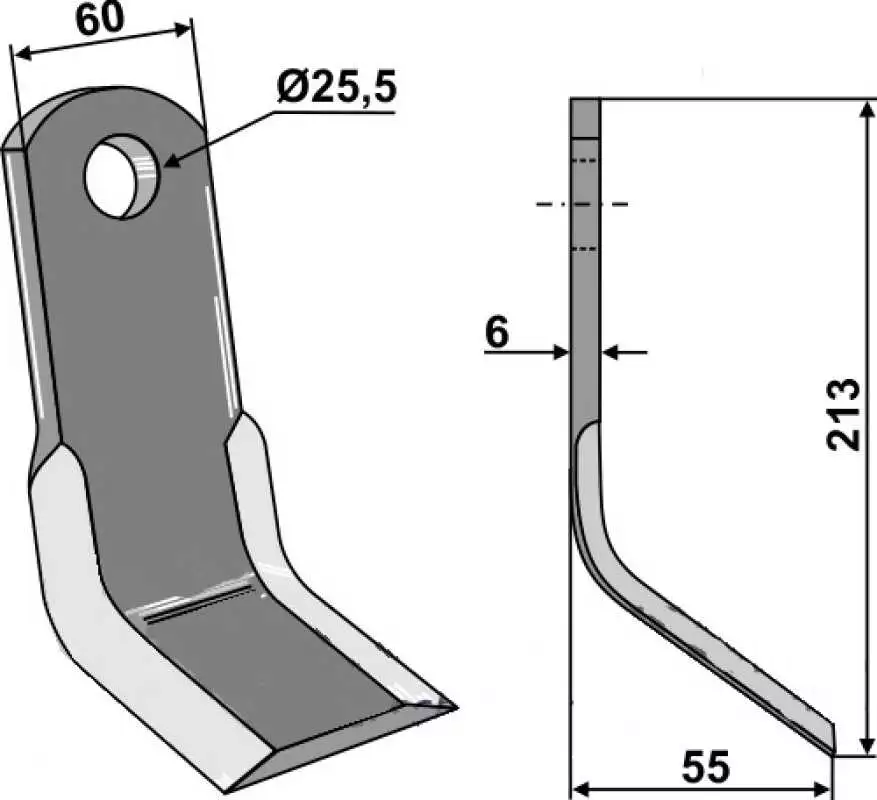 Y-Messer 213x60mm